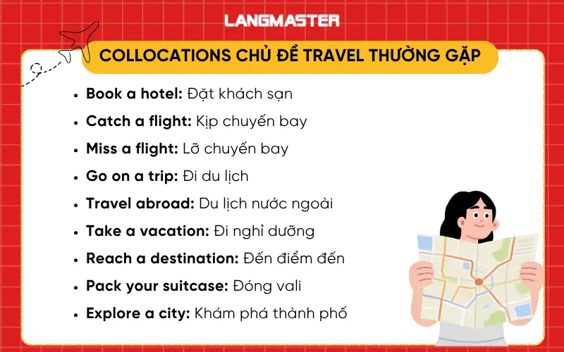 Collocations chủ đề travel thường gặp