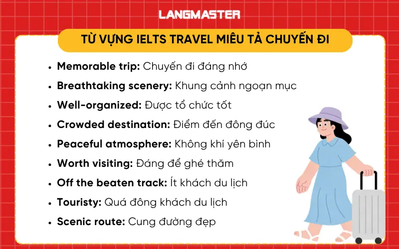 Từ vựng IELTS travel miêu tả chuyến đi