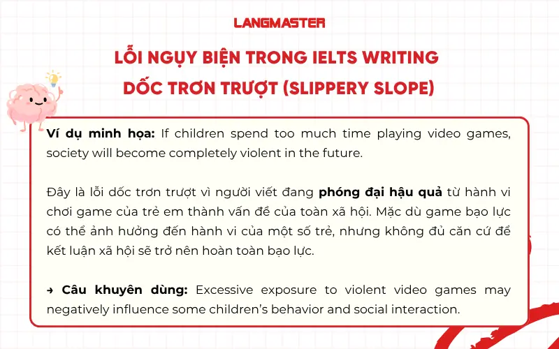 Lỗi ngụy biện ielts writing dốc trơn trượt 