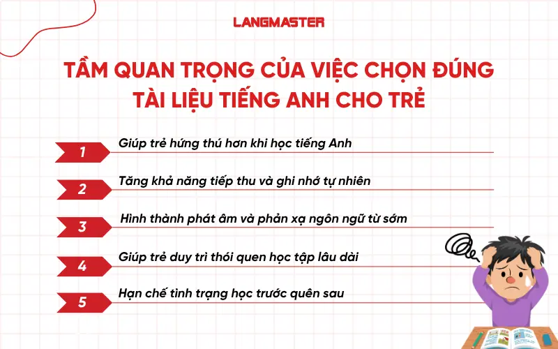 Tầm quan trọng của việc chọn đúng tài liệu tiếng Anh cho trẻ