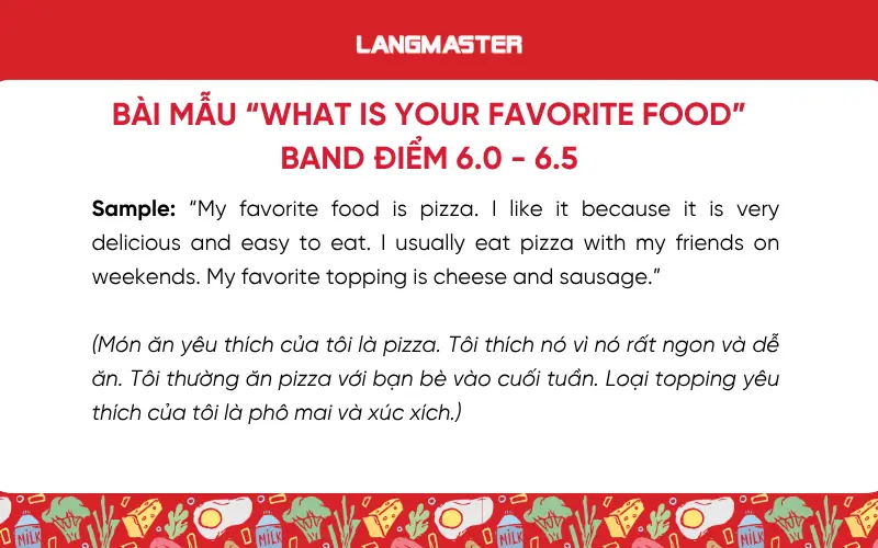 Sample answers What is your favorite food band 4.5-5.5