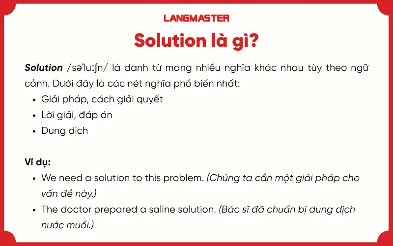 Solution nghĩa là gì
