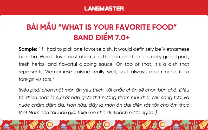 Sample answers What is your favorite food band 7.0