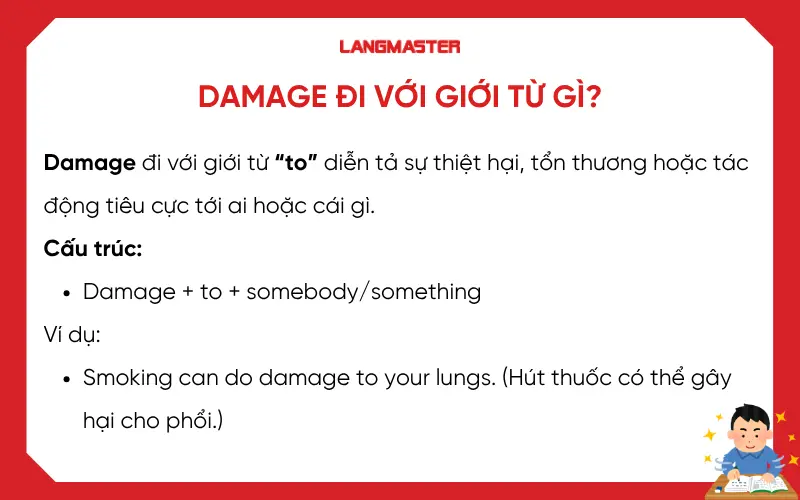 Damage đi với giới từ gì?