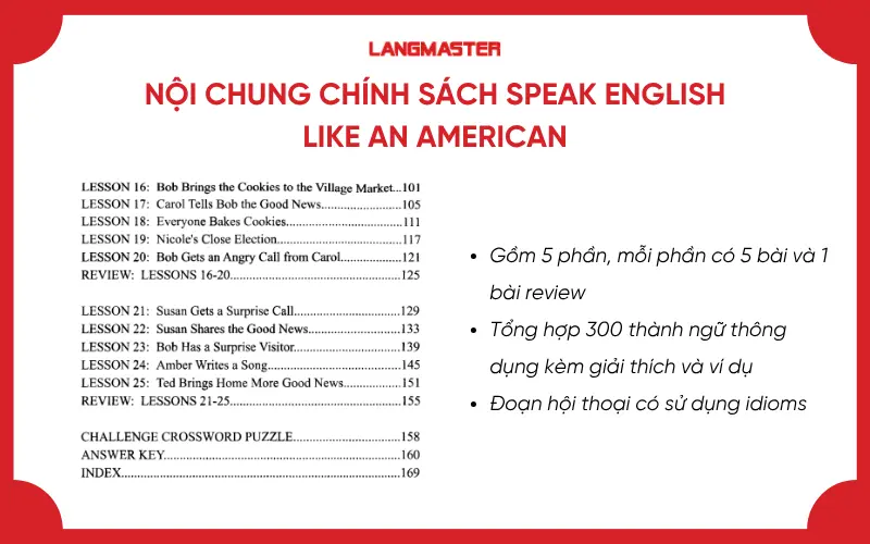 Nội chung chính sách Speak English like an American