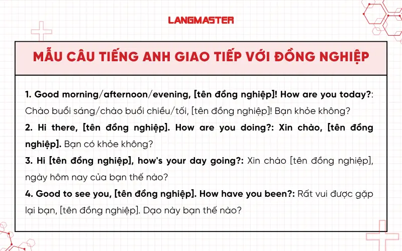 Mẫu câu tiếng Anh giao tiếp với đồng nghiệp