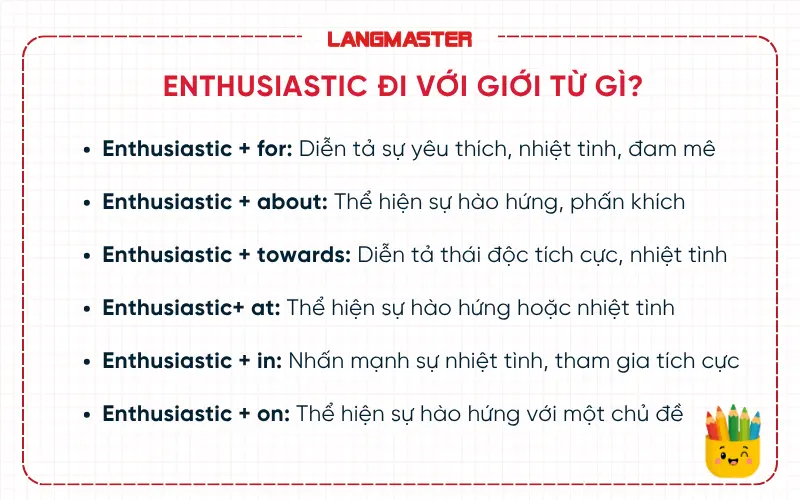 Enthusiastic đi với giới từ gì?