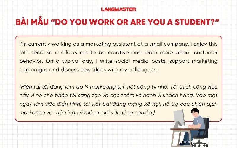 Bài mẫu “Do you work or are you a student?” dành cho người đi làm