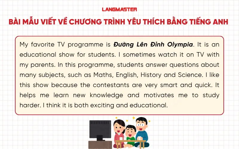 Bài mẫu viết về chương trình yêu thích bằng tiếng Anh