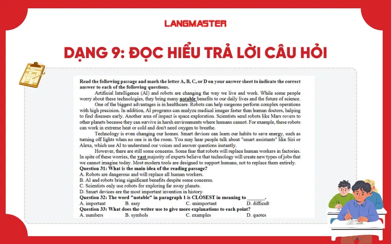 Dạng 9: Đọc hiểu trả lời câu hỏi