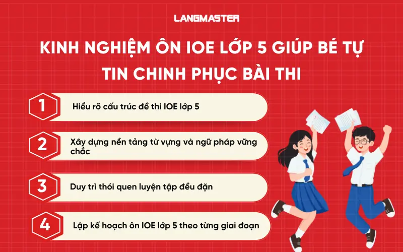 Kinh nghiệm ôn IOE lớp 5 giúp bé tự tin chinh phục bài thi