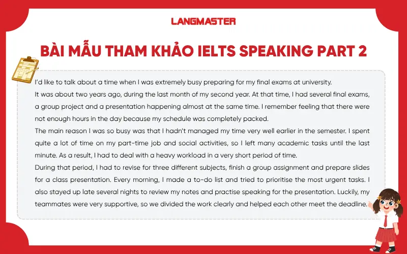 Bài mẫu IELTS Speaking Part 2 Band 8.0