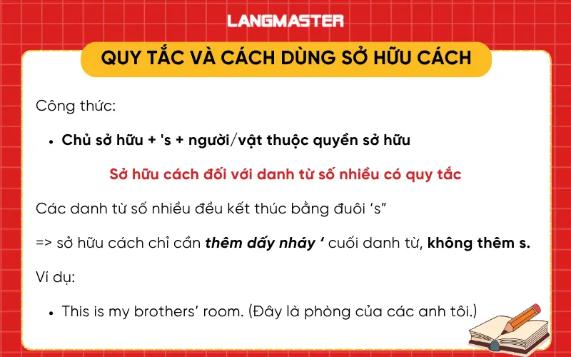 Cách dùng sở hữu cách với danh từ số nhiều có quy tắc