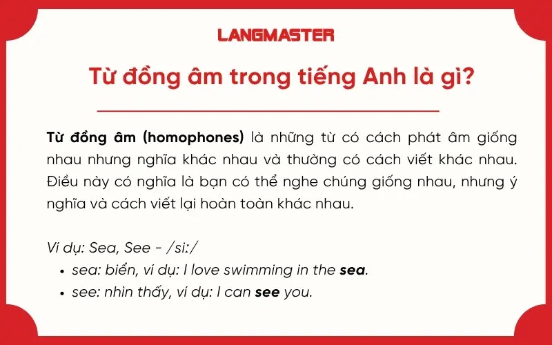 Từ đồng âm trong tiếng Anh là gì