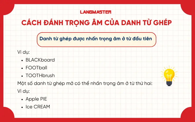 Cách đánh trọng âm của danh từ ghép