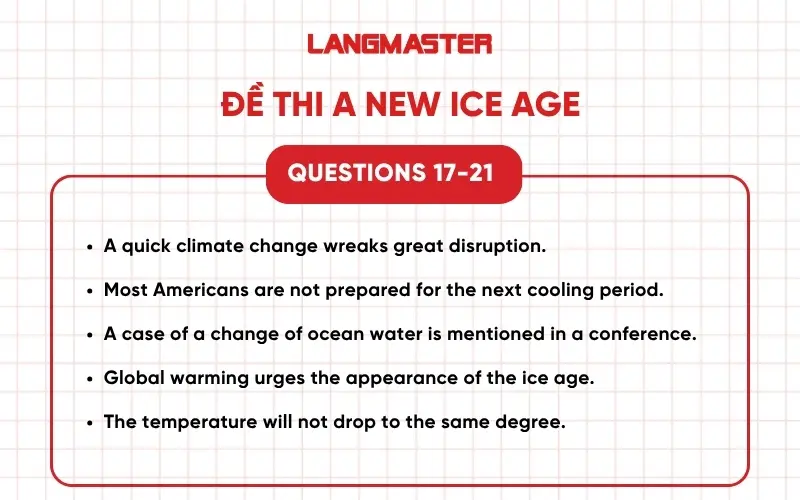 Đề thi A New Ice Age