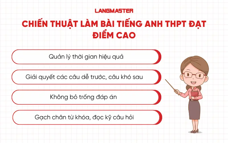 Chiến thuật làm bài tiếng Anh THPT đạt điểm cao