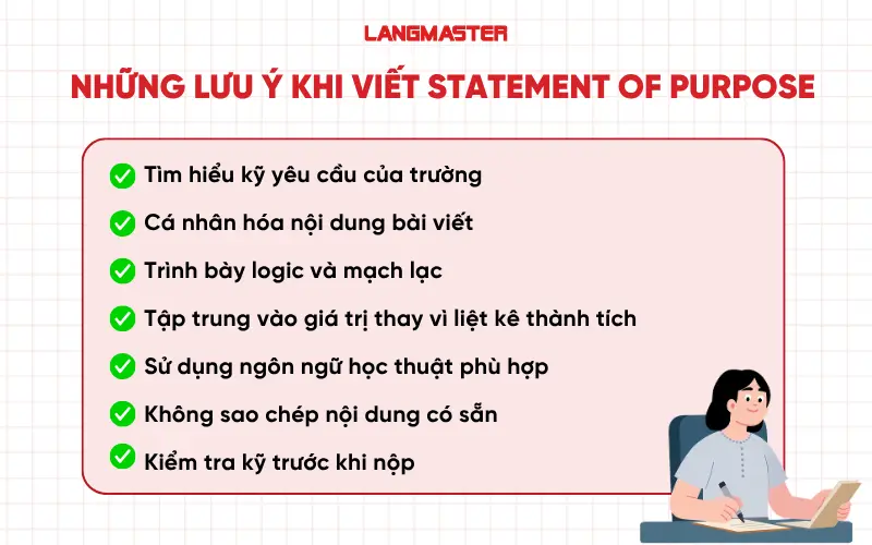 Những lưu ý khi viết Statement of purpose