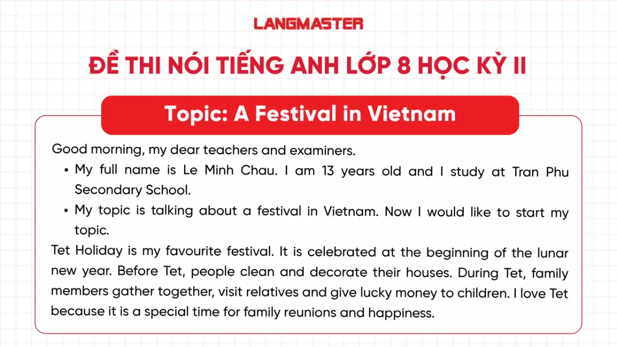 Topic lớp 8 Học kỳ II