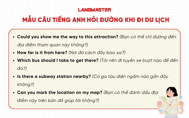 Mẫu câu tiếng Anh giao tiếp đi du lịch khi hỏi đường