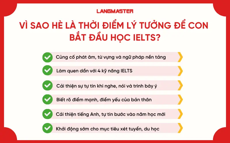 Vì sao hè là thời điểm lý tưởng để con
bắt đầu học IELTS?
