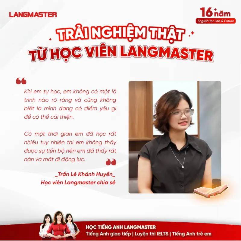 review khoá học ielts langmaster từ học viên trần lê khánh huyền