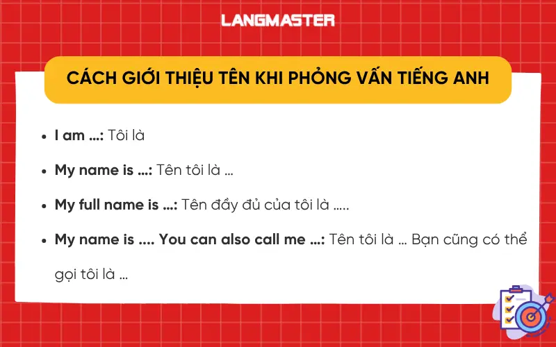 Cách giới thiệu tên khi phỏng vấn tiếng Anh