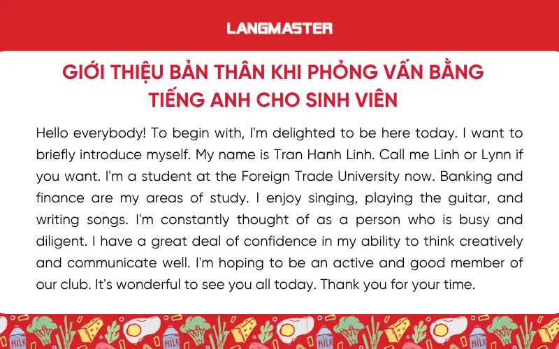 Giới thiệu bản thân khi phỏng vấn bằng tiếng Anh cho sinh viên
