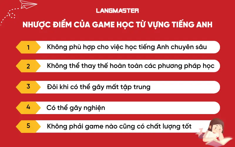 Nhược điểm của game học từ vựng tiếng Anh