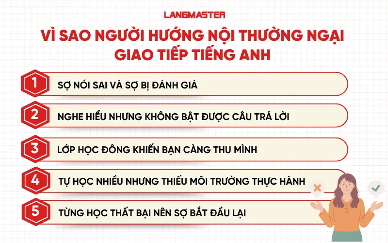 Vì sao người hướng nội thường ngại giao tiếp tiếng Anh