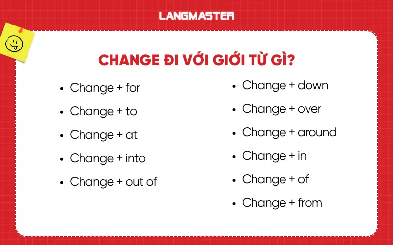 Change đi với giới từ gì?