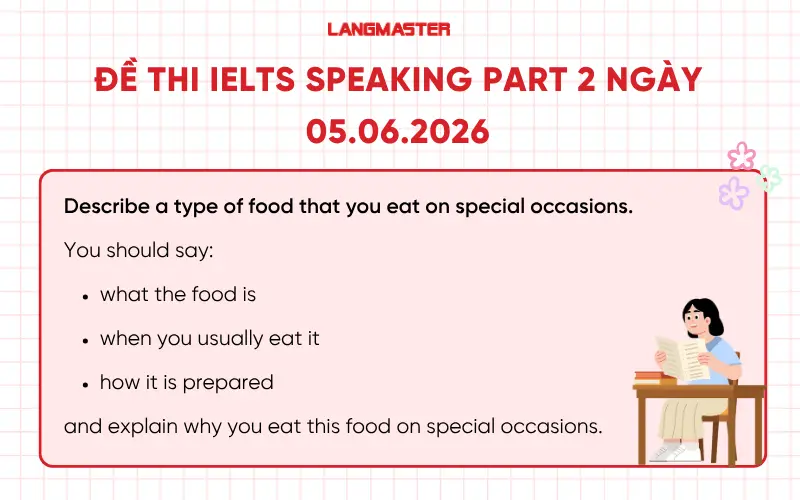 Đề thi IELTS Speaking Part 2 ngày 05.06.2026