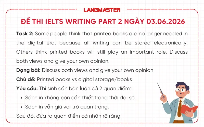 Đề thi IELTS Writing part 2 ngày 03.06.2026