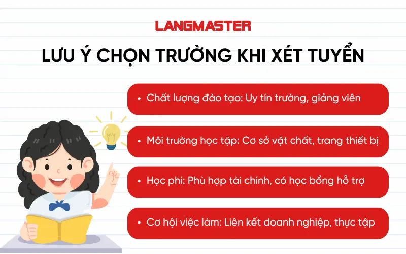 Lưu ý chọn trường khi xét tuyển