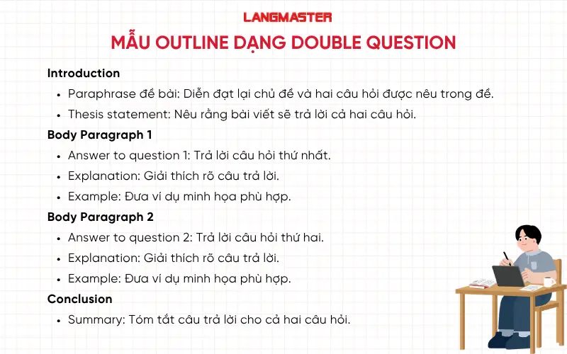 Outline chung dạng double question IELTS Writing task 2