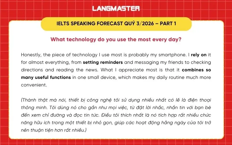 What technology do you use the most every day ielts speaking forecast quý 3 2026