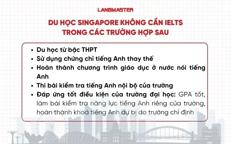 Không cần bằng IELTS có đi du học Singapore được không?