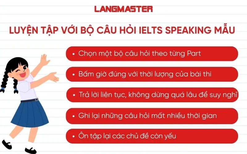 Luyện tập với bộ câu hỏi IELTS Speaking mẫu