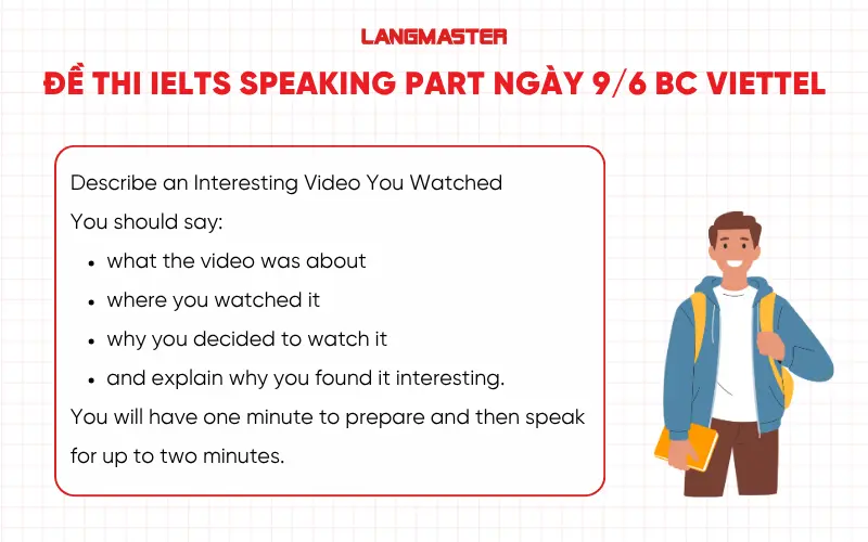 Đề thi IELTS Speaking part 2 ngày 9/6