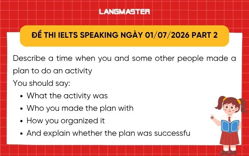 Đề thi IELTS Speaking ngày 01/07/2026 part 2
