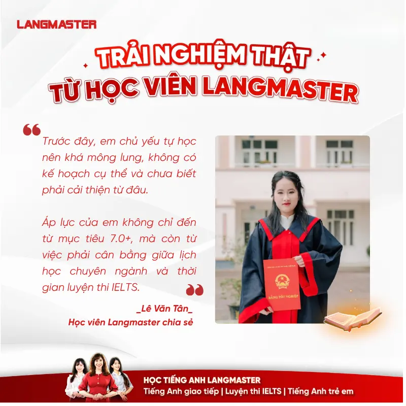 Chia sẻ thực tế về khóa IELTS Langmaster của học viên Vũ Trâm Anh