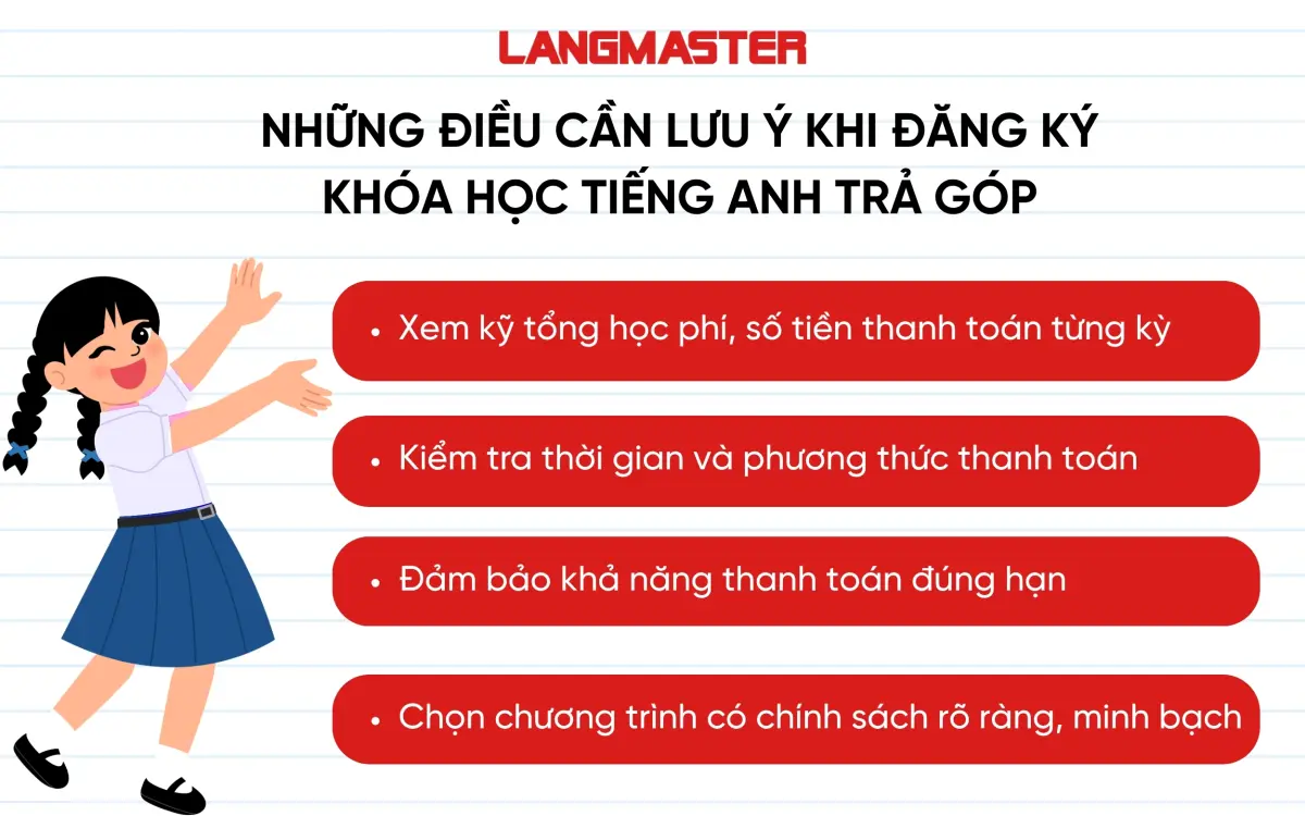 Những điều cần lưu ý khi đăng ký khóa học tiếng Anh trả góp
