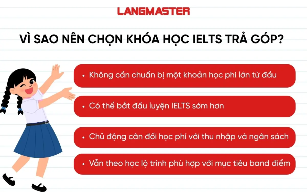 Vì sao nên chọn khóa học IELTS trả góp?