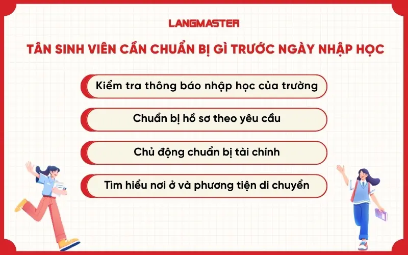 Các bước tân sinh viên cần chuẩn bị trước ngày nhập học
