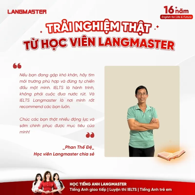 Kinh nghiệm chinh phục IELTS từ Phan Thế Đệ