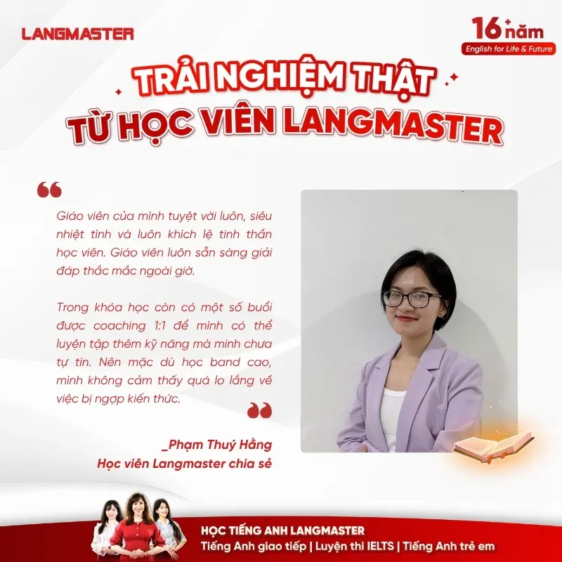 Trải nghiệm học tập tích cực của Thuý Hằng tại Langmaster