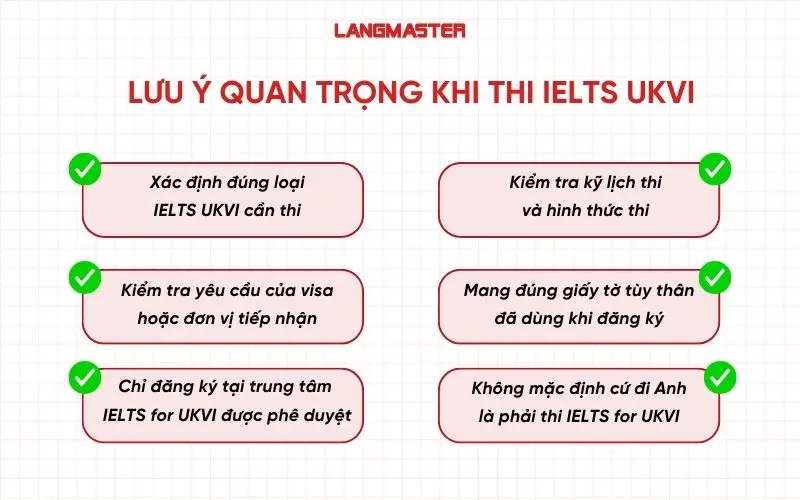 Lưu ý quan trọng khi thi IELTS UKVI