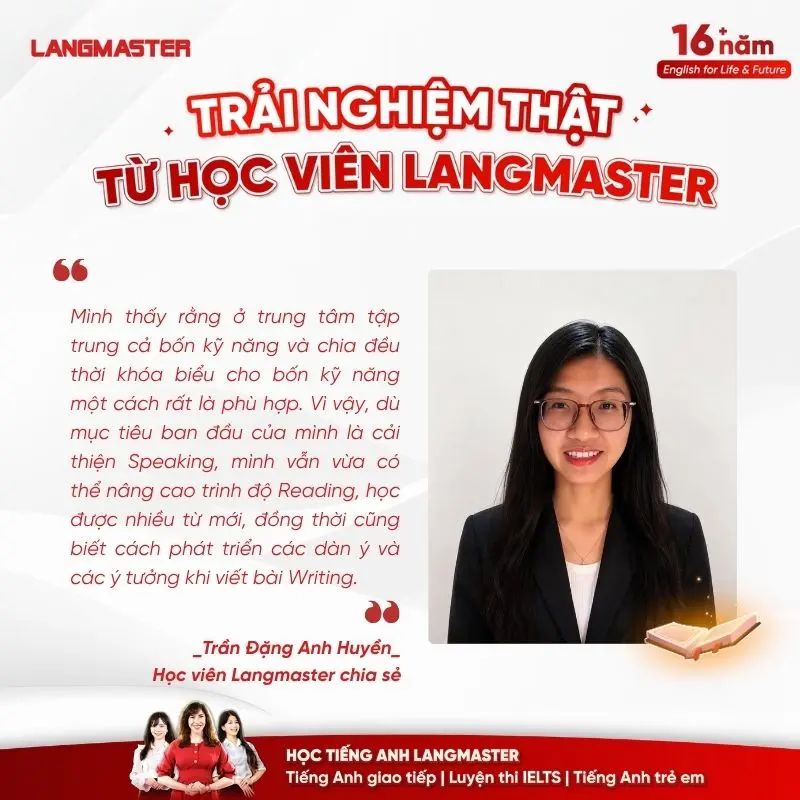 Những thay đổi tích cực của Huyền sau thời gian học tại IELTS Langmaster