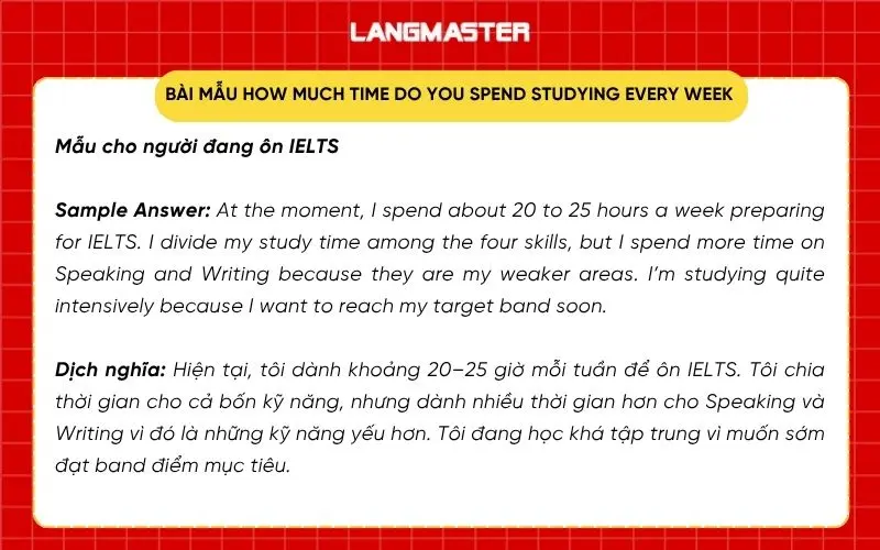 Mẫu cho người đang ôn IELTS