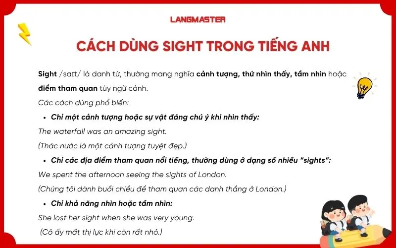  Cách dùng Sight trong tiếng Anh 